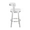 Armen Living Bryant 30" Bar Height Swivel Bar Stool in Brushed Stainless Steel Finish and White Faux Leather LCBYBABSWH30 - alternate 2